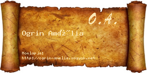 Ogrin Amélia névjegykártya